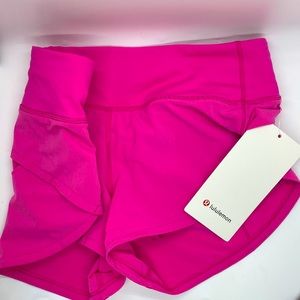 sonic pink, lulu lemon speed ups, SIZE 4, 2.5, low waisted